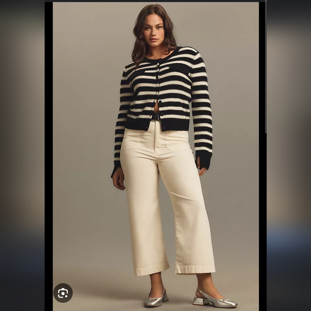 Anthropology Colette Cropped Corduroy Wide-Leg Pants by Maeve